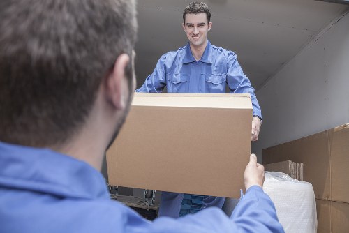 Office removal team preparing a move in South Kensington