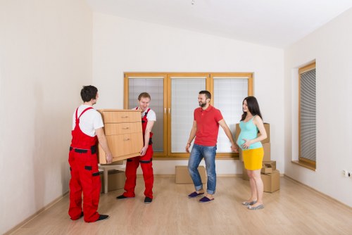 Local packing team preparing belongings for transport in South Kensington