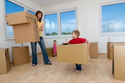Furniture being prepared for relocation from a South Kensington flat