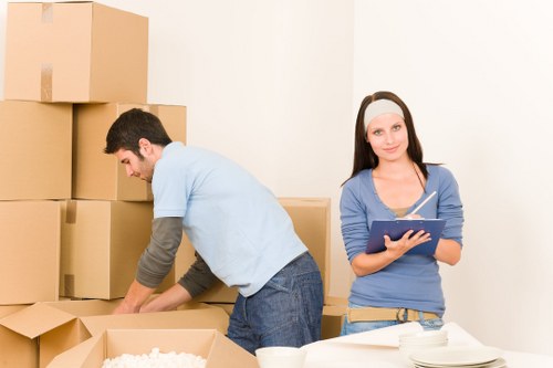 Professional moving truck loaded for transport near South Kensington properties